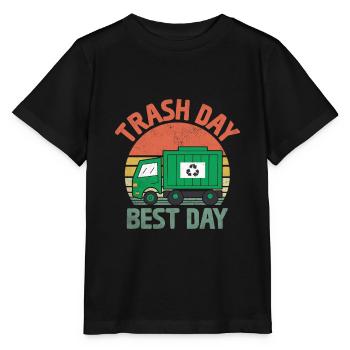 Retro Trash Day Best Day Trash Collector Garbage - Stanley/Stella MINI CREATOR Kids’ T-Shirt - black - Front - Mikhail (115cm)