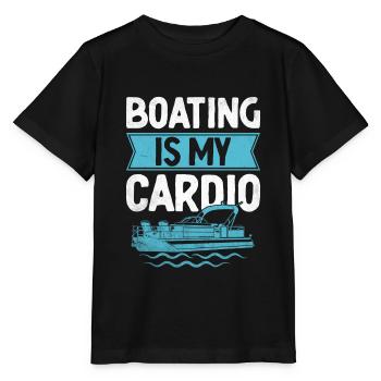 Bootfahren ist mein Cardio-Paddelboot - Stanley/Stella Kinder T-Shirt MINI CREATOR  - Schwarz - Vorne - Mikhail (115cm)