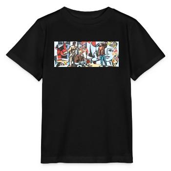 DDR Mosaik Arbeitsalltag Kunst - Stanley/Stella Kinder T-Shirt MINI CREATOR  - Schwarz - Vorne - Mikhail (115cm)