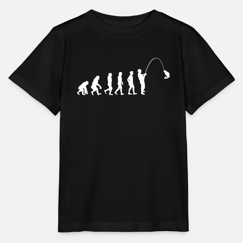 Évolution de l'évolution du pêcheur pêcheur à la ligne - T-shirt bio MINI CREATOR Stanley/Stella Enfant - noir
