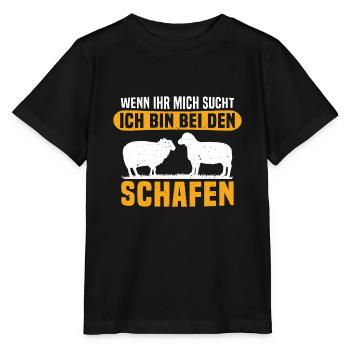 Wenn ihr mich sucht ich bin bei den schafen - Stanley/Stella Kinder T-Shirt MINI CREATOR  - Schwarz - Vorne - Mikhail (115cm)