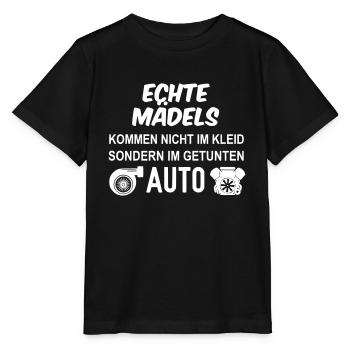 Echte Mädels kommen im getunten Auto - Stanley/Stella Kinder T-Shirt MINI CREATOR  - Schwarz - Vorne - Mikhail (115cm)