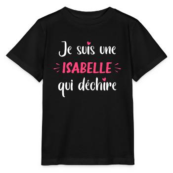 Je suis une isabelle qui déchire - T-shirt bio MINI CREATOR Stanley/Stella Enfant - noir - Devant - Mikhail (115cm)