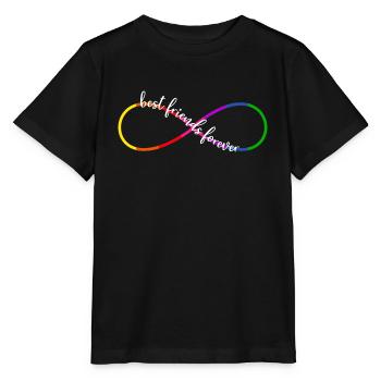 Beste Freunde Unendlichkeitssymbol Regenbogen - Stanley/Stella Kinder T-Shirt MINI CREATOR  - Schwarz - Vorne - Mikhail (115cm)