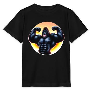 Muscular sunset gorilla - Stanley/Stella MINI CREATOR Kids’ T-Shirt - black - Front - Mikhail (115cm)