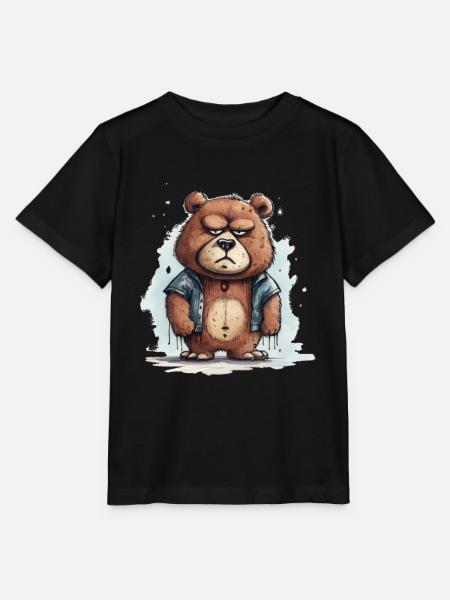 Grumpy Teddy - Stanley/Stella Kinder T-Shirt MINI CREATOR - Schwarz