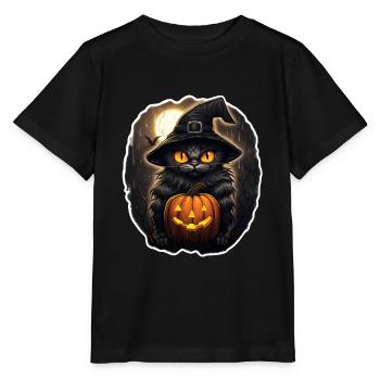 Chat noir - T-shirt bio MINI CREATOR Stanley/Stella Enfant - noir - Devant - Mikhail (115cm)