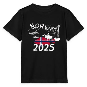 Norvège 2025 Sébaste avec montagnes et pêche à l’orignal - T-shirt bio MINI CREATOR Stanley/Stella Enfant - noir - Devant - Mikhail (115cm)