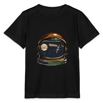Atronauten Helm - Stanley/Stella Kinder T-Shirt MINI CREATOR  - Schwarz - Vorne - Mikhail (115cm)