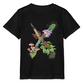 X-tinction / champignons - T-shirt bio MINI CREATOR Stanley/Stella Enfant - noir - Devant - Mikhail (115cm)
