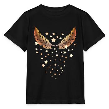 plumes et étoiles - T-shirt bio MINI CREATOR Stanley/Stella Enfant - noir - Devant - Mikhail (115cm)