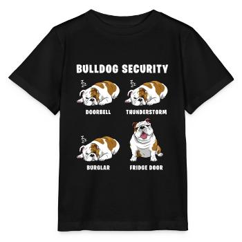 Bulldogge Sicherheit - Stanley/Stella Kinder T-Shirt MINI CREATOR  - Schwarz - Vorne - Mikhail (115cm)
