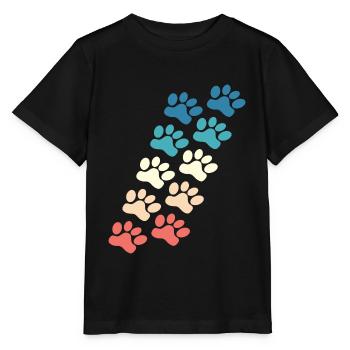 Paw Print Paw Vintage Retro - Stanley/Stella MINI CREATOR Kids’ T-Shirt - black - Front - Mikhail (115cm)