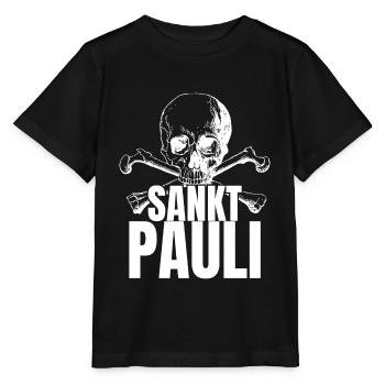 St Pauli. Éventail St pauli Éventail Paulianer Hamburger - T-shirt bio MINI CREATOR Stanley/Stella Enfant - noir - Devant - Mikhail (115cm)