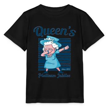 Dabbing British Queen Monarchy Platinum Jubilee - Stanley/Stella MINI CREATOR Kids’ T-Shirt - black - Front - Mikhail (115cm)