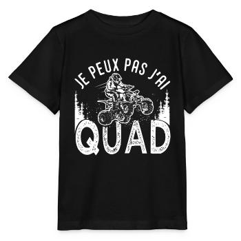 Quad je peux pas j ai quad atv quad quad moto - T-shirt bio MINI CREATOR Stanley/Stella Enfant - noir - Devant - Mikhail (115cm)