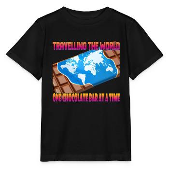 Voyager avec une barre de chocolat - T-shirt bio MINI CREATOR Stanley/Stella Enfant - noir - Devant - Mikhail (115cm)