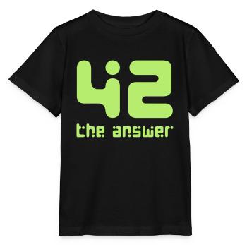 42, die Antwort Galaxis Science Fiction UFO Rakete - Stanley/Stella Kinder T-Shirt MINI CREATOR  - Schwarz - Vorne - Mikhail (115cm)