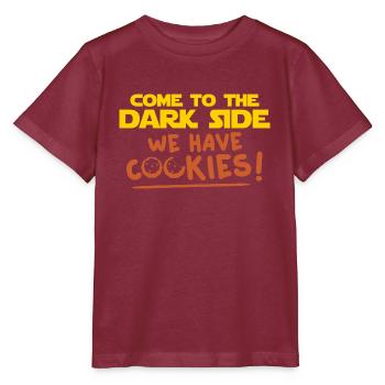 COME TO THE DARK SIDE WE HAVE COOKIES - Stanley/Stella MINI CREATOR Kids’ T-Shirt - burgundy - Front - Kain (125cm)