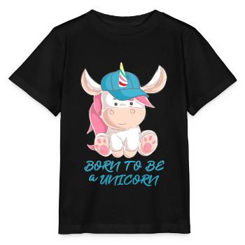 Né pour être une licorne - T-shirt bio MINI CREATOR Stanley/Stella Enfant - noir - Devant - Mikhail (115cm)