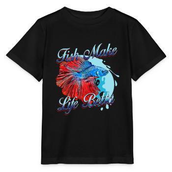 Le poisson fait la vie Betta - T-shirt bio MINI CREATOR Stanley/Stella Enfant - noir - Devant - Mikhail (115cm)