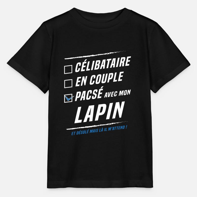 Pacsé avec mon lapin - T-shirt bio MINI CREATOR Stanley/Stella Enfant - noir