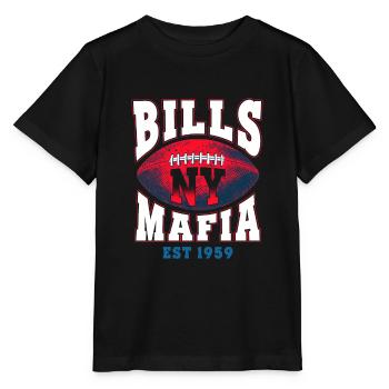 Bills NY Mafia Football - Stanley/Stella Kinder T-Shirt MINI CREATOR  - Schwarz - Vorne - Mikhail (115cm)
