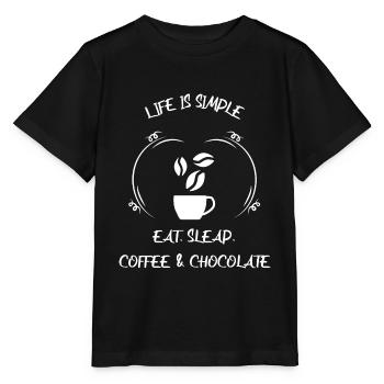Café, expresso, café et chocolat - T-shirt bio MINI CREATOR Stanley/Stella Enfant - noir - Devant - Mikhail (115cm)