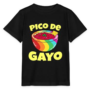 Gay Pride Gift Pico De Gayo Pico De Gallo Rainbow - Stanley/Stella MINI CREATOR Kids’ T-Shirt - black - Front - Mikhail (115cm)