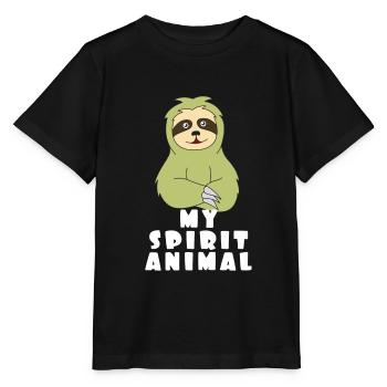 Cute Sloth Tshirt Design My Spirit Animal - Stanley/Stella MINI CREATOR Kids’ T-Shirt - black - Front - Mikhail (115cm)