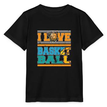 Ich liebe Basketball-Sportspieler - Stanley/Stella Kinder T-Shirt MINI CREATOR  - Schwarz - Vorne - Mikhail (115cm)