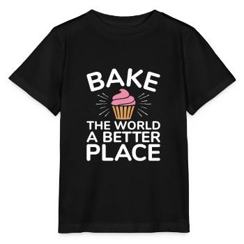 Cuisson, Baker, Love to Bake Design de cadeau mignon - T-shirt bio MINI CREATOR Stanley/Stella Enfant - noir - Devant - Mikhail (115cm)