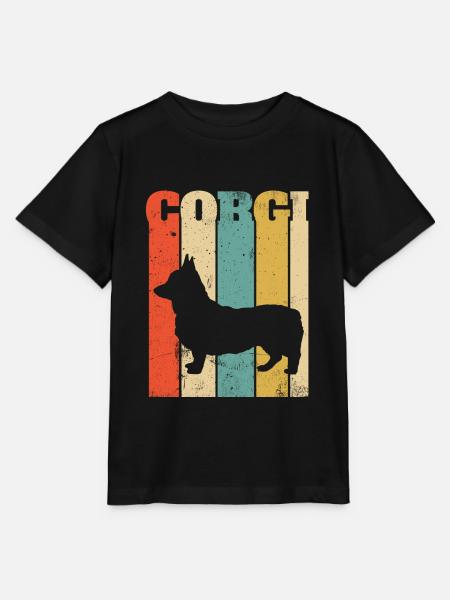 Retro Weinlese-Corgi - Stanley/Stella Kinder T-Shirt MINI CREATOR - Schwarz