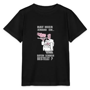 Cadeau bavarois drôle de commande de porc - T-shirt bio MINI CREATOR Stanley/Stella Enfant - noir - Devant - Mikhail (115cm)