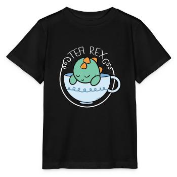 Tea Rex tea tea drinker - Stanley/Stella MINI CREATOR Kids’ T-Shirt - black - Front - Mikhail (115cm)