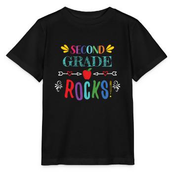 Second Grade Rocks - for 2nd Grade Teachers - Stanley/Stella MINI CREATOR Kids’ T-Shirt - black - Front - Mikhail (115cm)