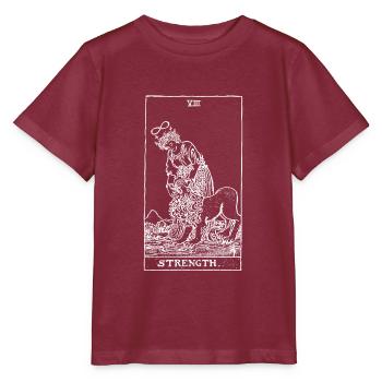 Points forts de la carte de tarot - Renforcer le cadeau Okkult - T-shirt bio MINI CREATOR Stanley/Stella Enfant - bordeaux - Devant - Kain (125cm)