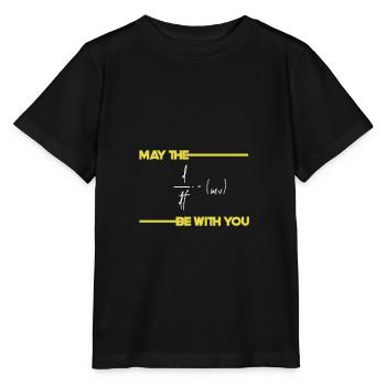 May the force be with you - Stanley/Stella Kinder T-Shirt MINI CREATOR  - Schwarz - Vorne - Mikhail (115cm)