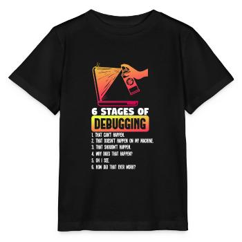 6 étapes de débogage - T-shirt bio MINI CREATOR Stanley/Stella Enfant - noir - Devant - Mikhail (115cm)