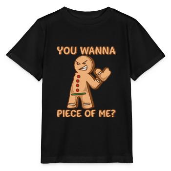 Bonhomme en pain d'épice cadeau de Noël drôle - T-shirt bio MINI CREATOR Stanley/Stella Enfant - noir - Devant - Mikhail (115cm)