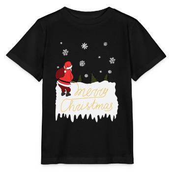 Joyeux noël, père noël, pipi, laid, christ - T-shirt bio MINI CREATOR Stanley/Stella Enfant - noir - Devant - Mikhail (115cm)