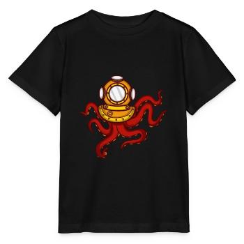 Deep Sea Octopus Deep Sea Diver or Teacher Gesche - Stanley/Stella MINI CREATOR Kids’ T-Shirt - black - Front - Mikhail (115cm)