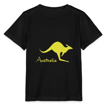 australia kangaroo - Australien kangaroo - Stanley/Stella Kinder T-Shirt MINI CREATOR  - Schwarz - Vorne - Mikhail (115cm)