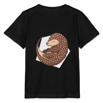Pangolin verschlafenes Schuppentier süßes Tier - Stanley/Stella Kinder T-Shirt MINI CREATOR  - Schwarz - Vorne - Mikhail (115cm)