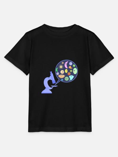 Keime unter dem Mikroskop - Stanley/Stella Kinder T-Shirt MINI CREATOR - Schwarz