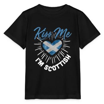 Embrasse-moi, je suis écossais Ecosse Highlands écossais - T-shirt bio MINI CREATOR Stanley/Stella Enfant - noir - Devant - Mikhail (115cm)