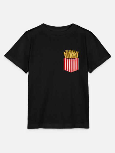 Pommes Fritten Tasche Brusttasche - Stanley/Stella Kinder T-Shirt MINI CREATOR - Schwarz