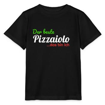 Le meilleur pizzaiolo ... c'est moi pizza graphique des - T-shirt bio MINI CREATOR Stanley/Stella Enfant - noir - Devant - Mikhail (115cm)