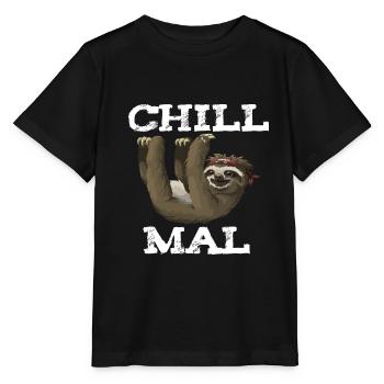 Chill, relax, hang out the sloth - Stanley/Stella MINI CREATOR Kids’ T-Shirt - black - Front - Mikhail (115cm)