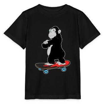 Skateboard Inliner Sport Affe - Stanley/Stella Kinder T-Shirt MINI CREATOR  - Schwarz - Vorne - Mikhail (115cm)